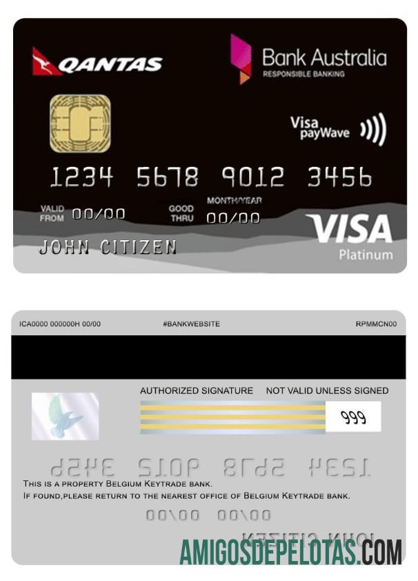 Cartão Visa Platinum Rewards do Australia Bank amostra